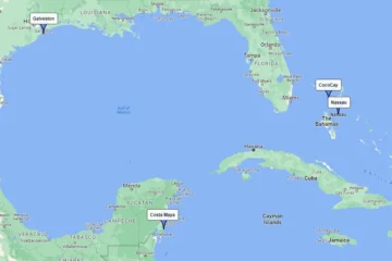 Galveston to CocoCay, Nassau, and Costa Maya route
